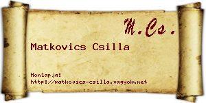 Matkovics Csilla névjegykártya