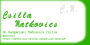 csilla matkovics business card